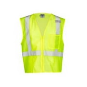 Ml Kishigo Single Pocket Zipper Mesh Vest, Lime - 5XL