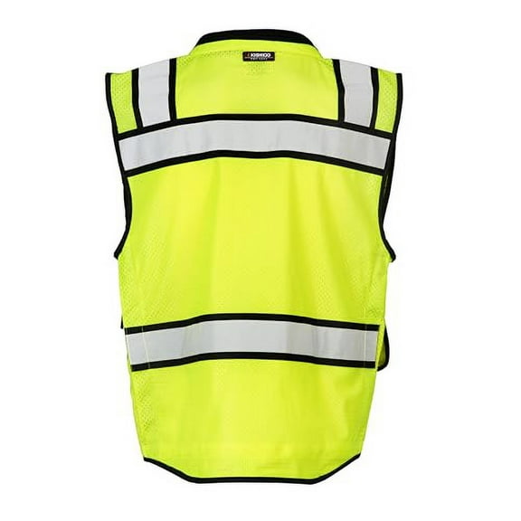 Kishigo Unisex High Visibility Reflective High Performance Surveyors Vest S5004, Zipper Closure, Polyester, ANSI 107 Type R/Class 2, Multiple Pockets for Tools and Equipment Storag