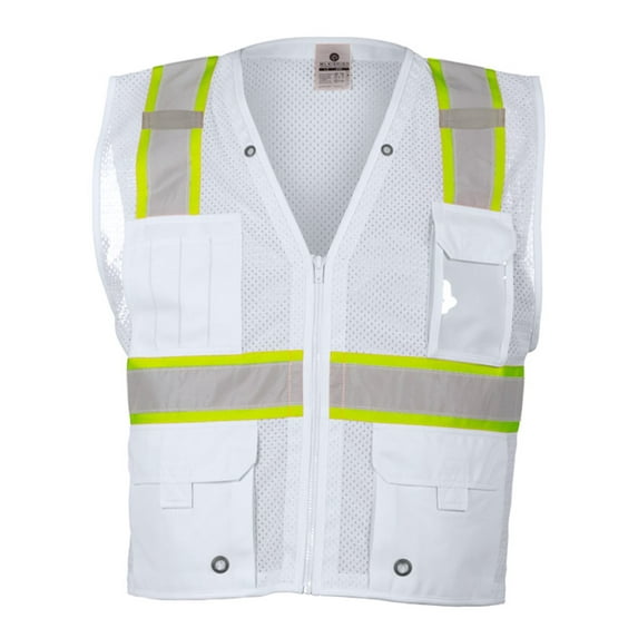 Kishigo Safety Vest,White,Size 4XL/5XL B105-4X-5X