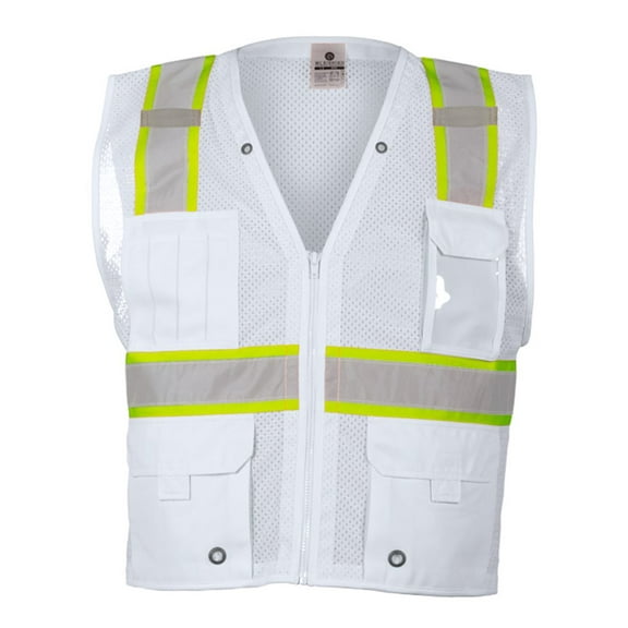Kishigo Safety Vest,White,Size 4XL/5XL B105-4X-5X