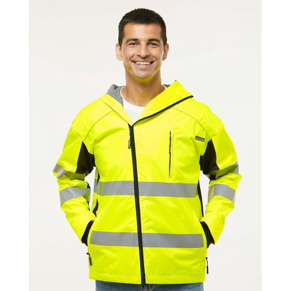 Kishigo Windbreaker, 100% Polyester, Class 3 R, Lime, 4XL WB102-4X