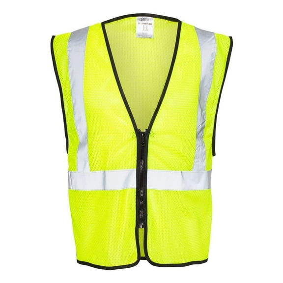 Kishigo - Zippered Mesh Economy Class 2 Vest - 1547-1548 - Lime - Size: 4/5XL