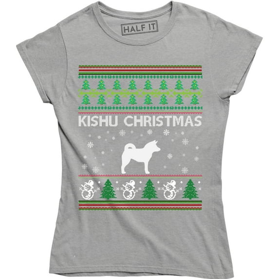 Kishu Christmas - Xmas Holiday Dog Lover Women's Ugly Sweater T-Shirt