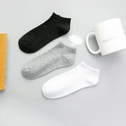 Kiskick 5 Pairs Spring Summer Unisex Socks Solid Color Non-slip Short Tube Sweat-absorbing Boat Socks for Sports