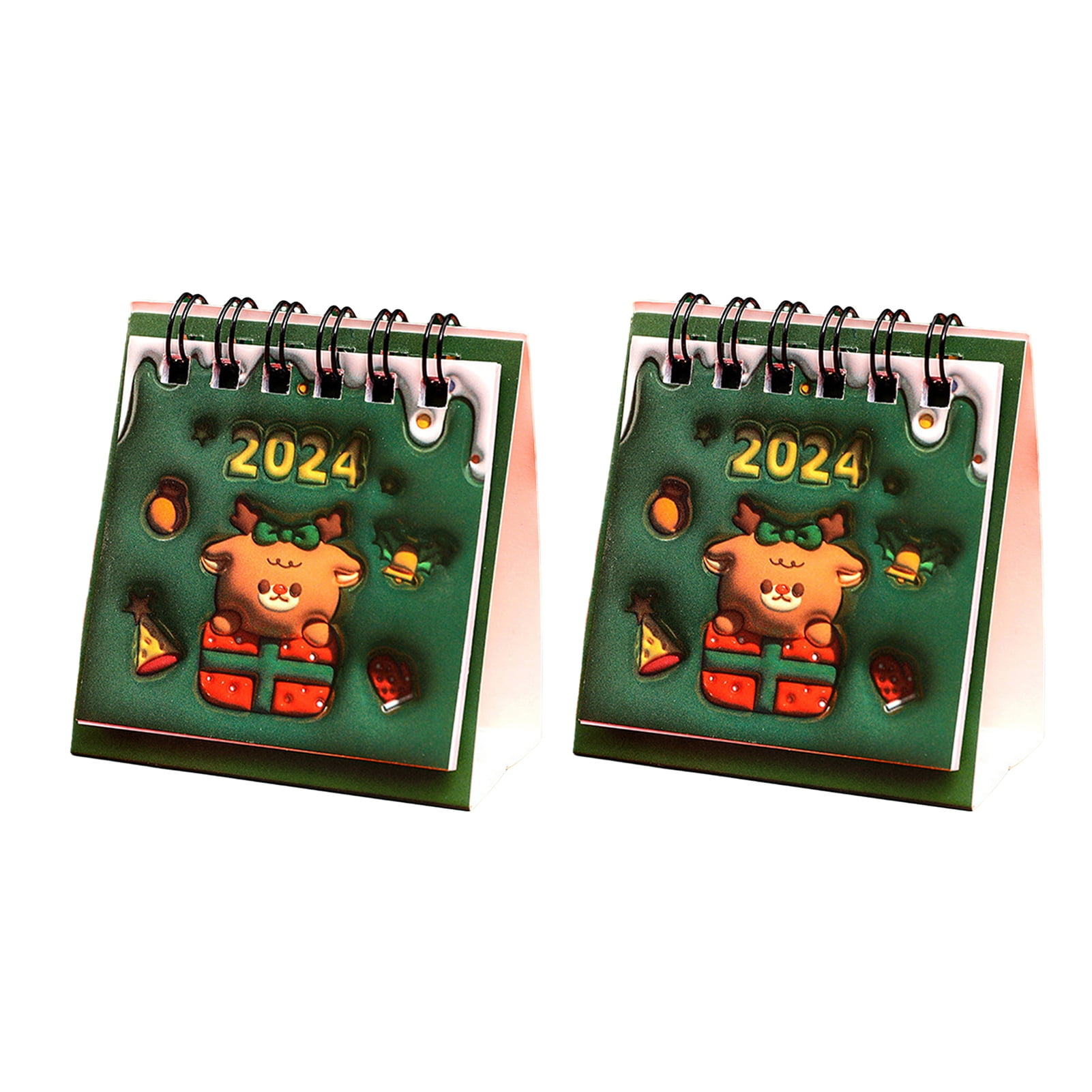 Kiskick Aug 2023 to Dec 2024 Calendar 2024 Desk Calendar Mini Christmas