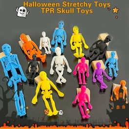 24PCS Halloween Stretchy Skeleton Toys Assorted Color Stretchy Skull squishy Toys for Party Favors Happy Halloween Goody Bag Fillers Halloween Sticky Toys for Kids Boys Girls Walmart