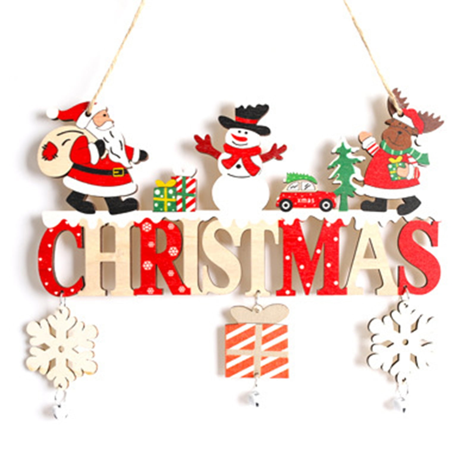 Kiskick Christmas Door Sign Christmas Lanyard Decoration Christmas Wood