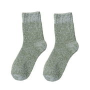 Kiskick Elastic Socks Stretchy Socks 1 Pair Men Winter Socks Thick Soft Plush Solid Color Ankle Protection Mid-tube Elastic Anti-slip Thermal Knitted