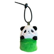 Kiskick Panda Plush Keychain Washable Panda Plush Cartoon Panda Plush Pendant Coins Purse 2-in-1 Soft Cotton Stuffed Hanging Ornament Mini Panda for Keychain