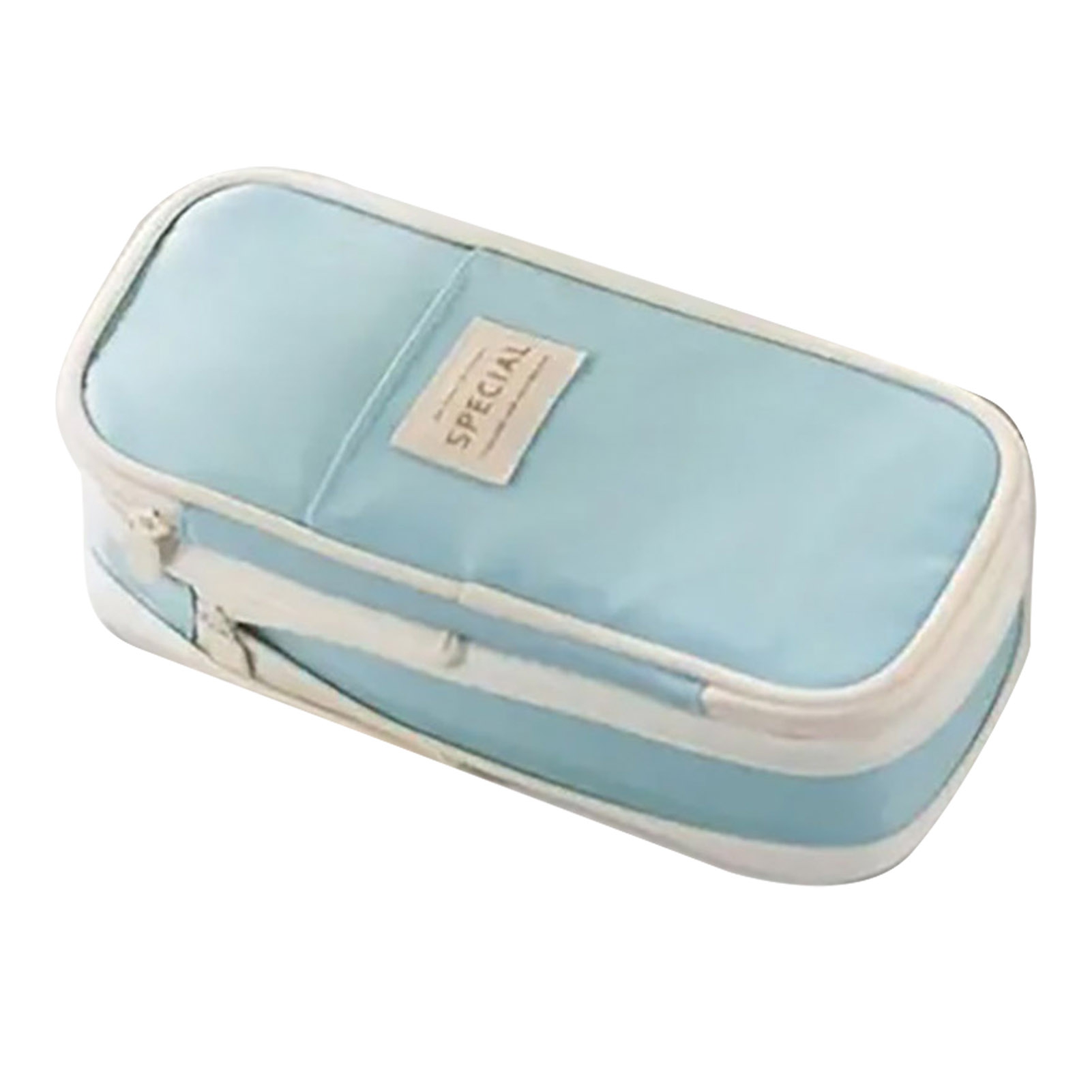 Kiskick Pencil Case Grid Pocket Pencil Case Sturdy Zipper Multi