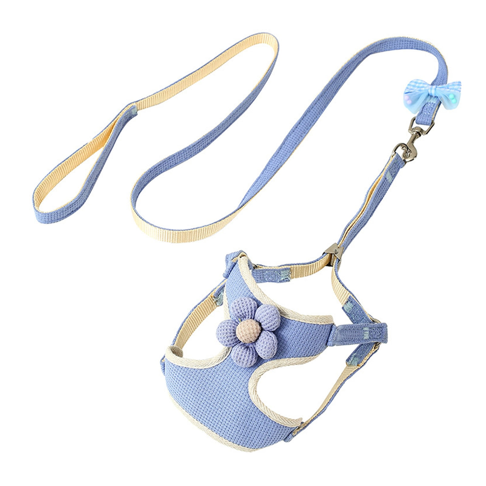 Kiskick Pet Vest Harness with Flower Decoration Triangular Structure ...
