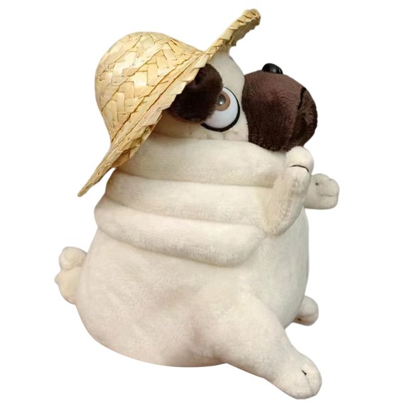 Hevirgo Pug Plush Toy Cute Pug Stuffed Animal Pug Dog Stuffed Funny Cuddly Animal Plush Toy Dog Plushie Pillow Gift for Birthday Christmas Easter Home Decor