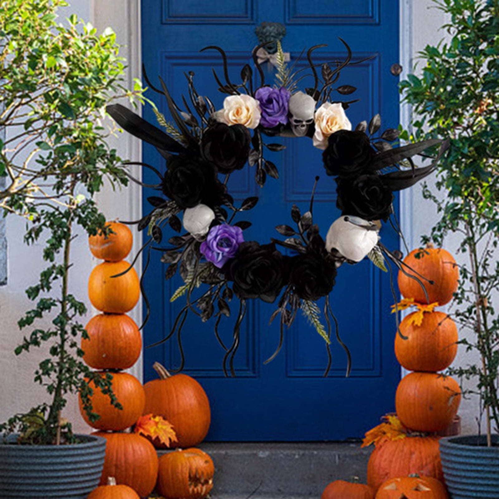 Kiskick Realistic Ghost Festival Door Wreath Hanging Wreath Eye