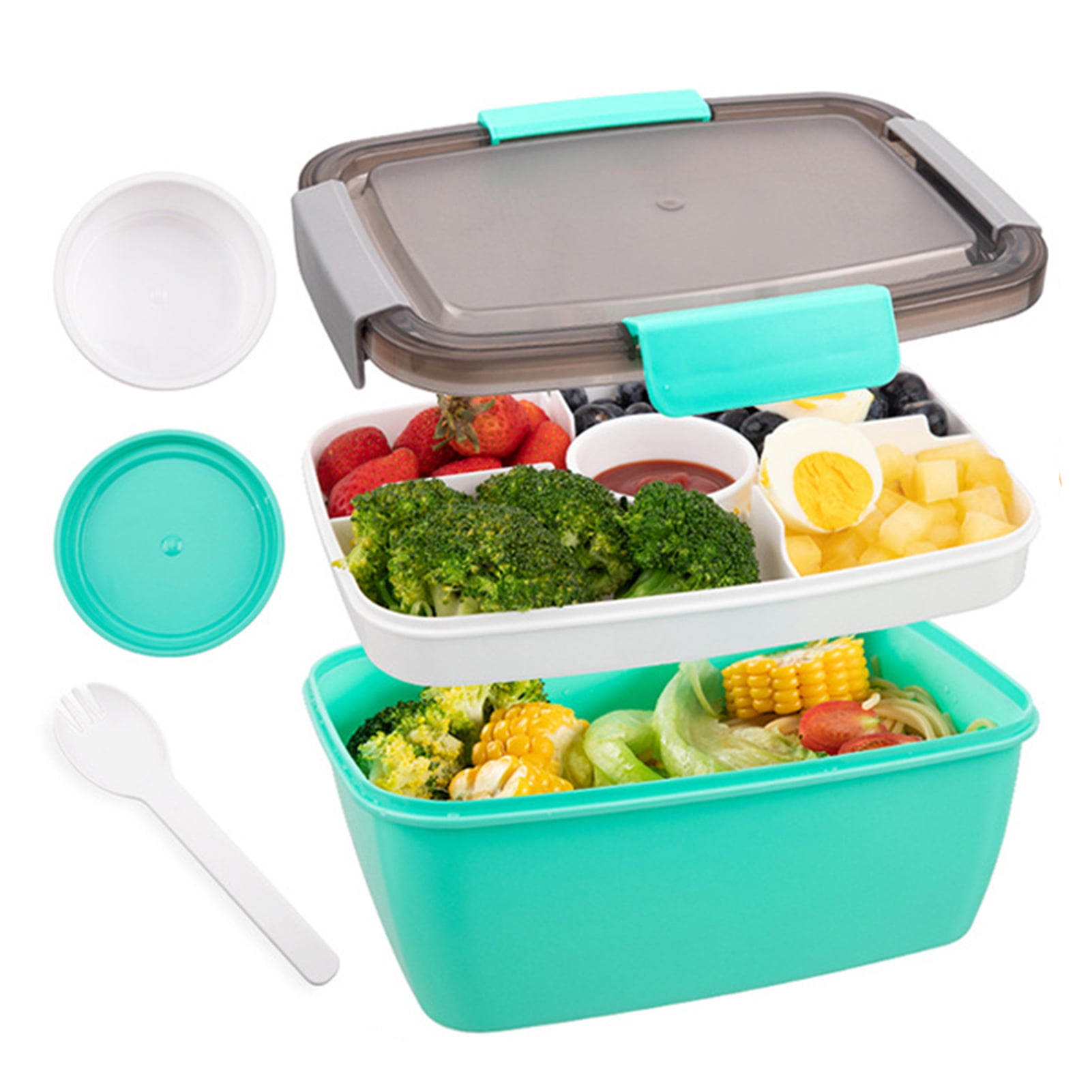 Kiskick Salad Lunch Container Set Leak-proof Salad Container with ...