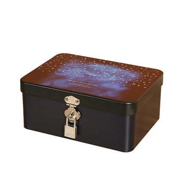 Kiskick Vintage Style Gift Box 1 Set Tin Box with Lock Key Convenient Desktop Storage Box Vintage Style Jewelry Storage Case for Home
