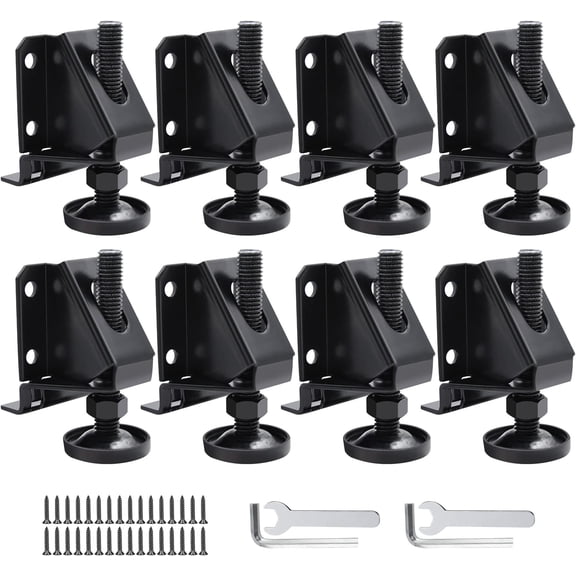 Kismyla 8 PCS Heavy Duty Adjustable Leveling Feet for Furniture,Hexagon Nuts Lock Furniture Legs Levelers,for Table, Cabinets, Workbench,Shelving Units and More