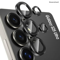 KisonovaGuard Compatible with Samsung Galaxy S25 Ultra Camera Lens Protector, Individual Anti Scratch Metal Ring Tempered Glass Camera Screen Protector (Black)