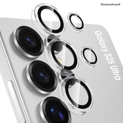 KisonovaGuard Compatible with Samsung Galaxy S25 Ultra Camera Lens Protector, Individual Anti Scratch Metal Ring Tempered Glass Camera Screen Protector Clear