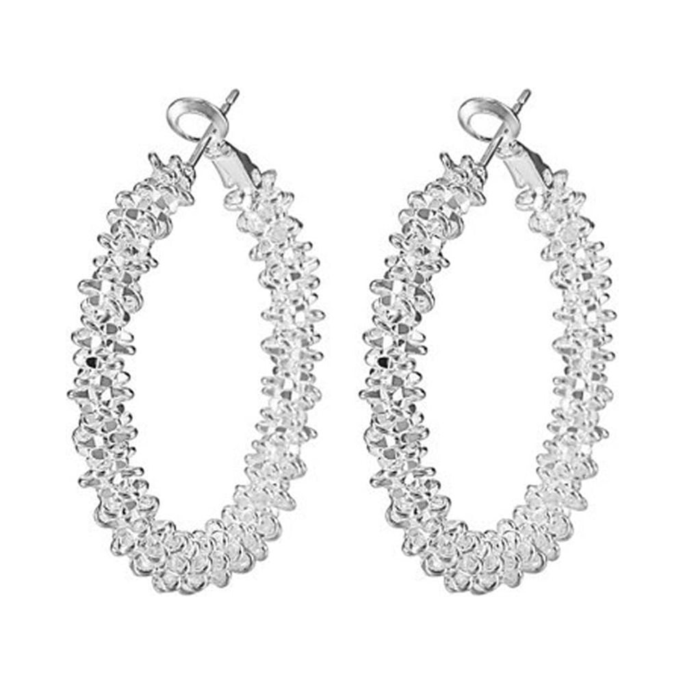 Kisor 1 pair Gorgeous style Fashion Earrings Silvery Earrings Circle ...