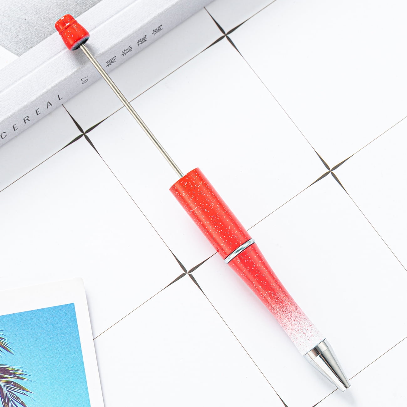 Kisor 10Pieces Retractable Ballpoint Pen DIY Beadable Pens Write