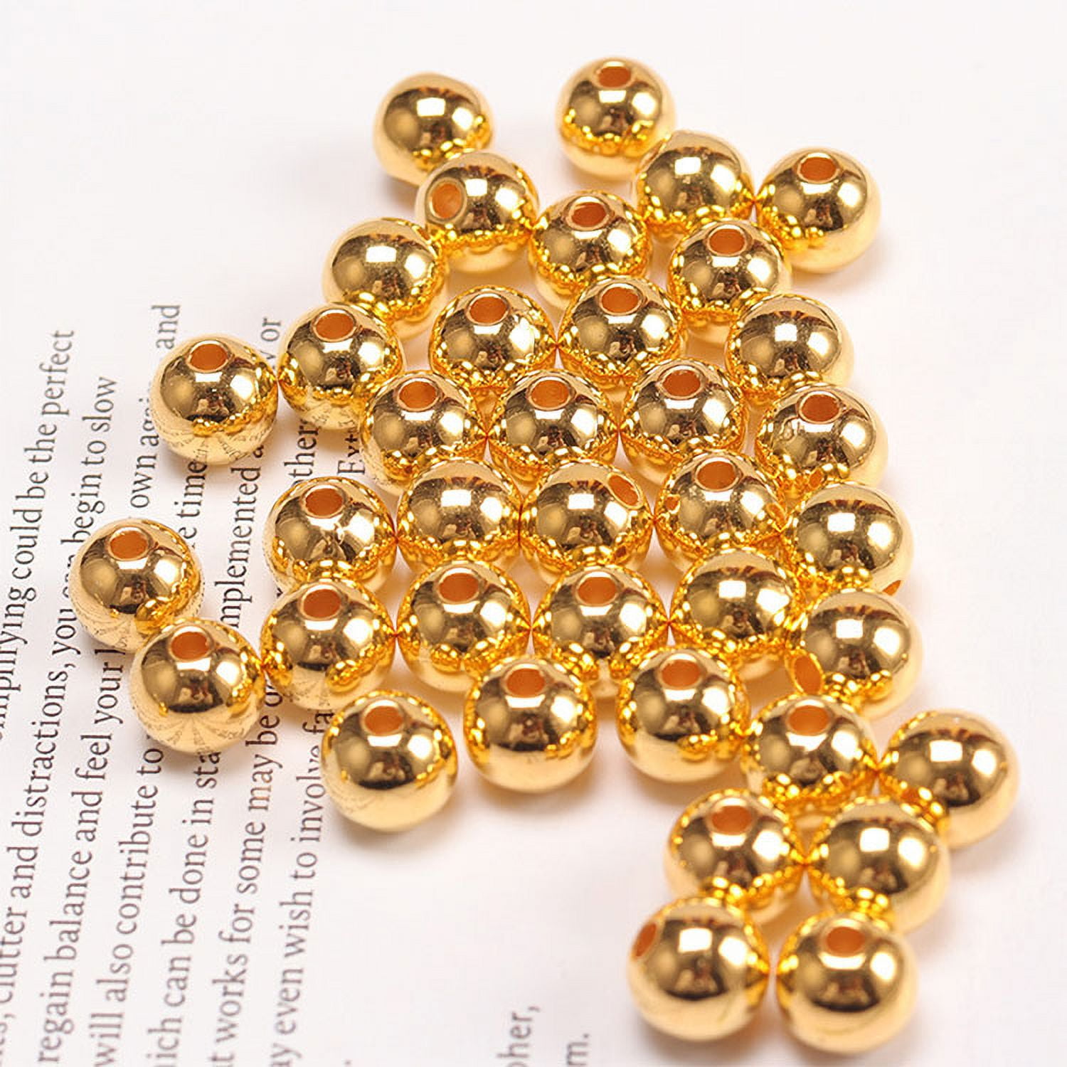 Kisor 200pcs Beads Electroplated Round Beads, Round Beads for Jewelry ...