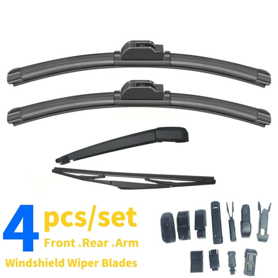 Kisor Front Rear Wiper Blades And Rear Wiper Arm 22"+16"+14"+12" Fit For Kia Rio5 2006-2011 (Set of 4), Y27R8B3E