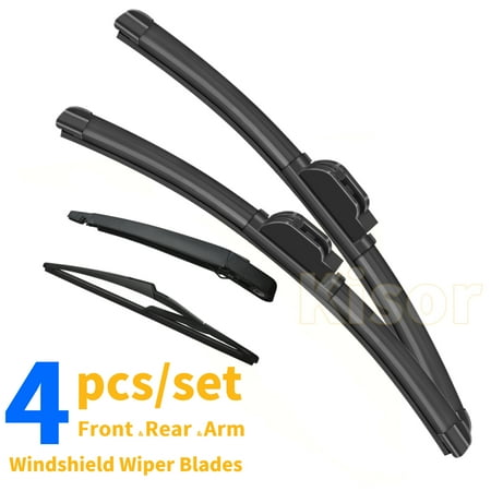 Kisor Front Rear Wiper Blades And Rear Wiper Arm 26"+14"+12"+11.6" Fit For Fiat 500L 2014-2018 (Set of 4), Y25S1U1E