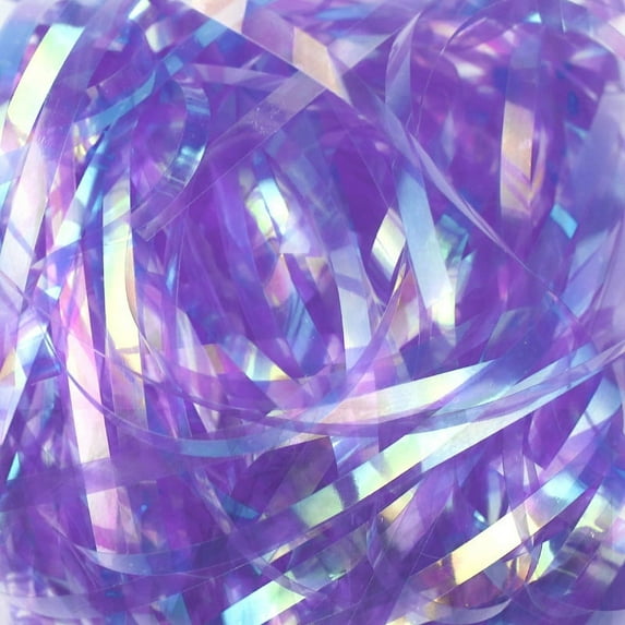 Kisor Glitter Raffia 300g Raffia Paper Diy Paper Craft Paper Christmas Birthday Holiday Couple Gift Decoration Filling Material, A#Colorful Fantasy Purple, RA3911