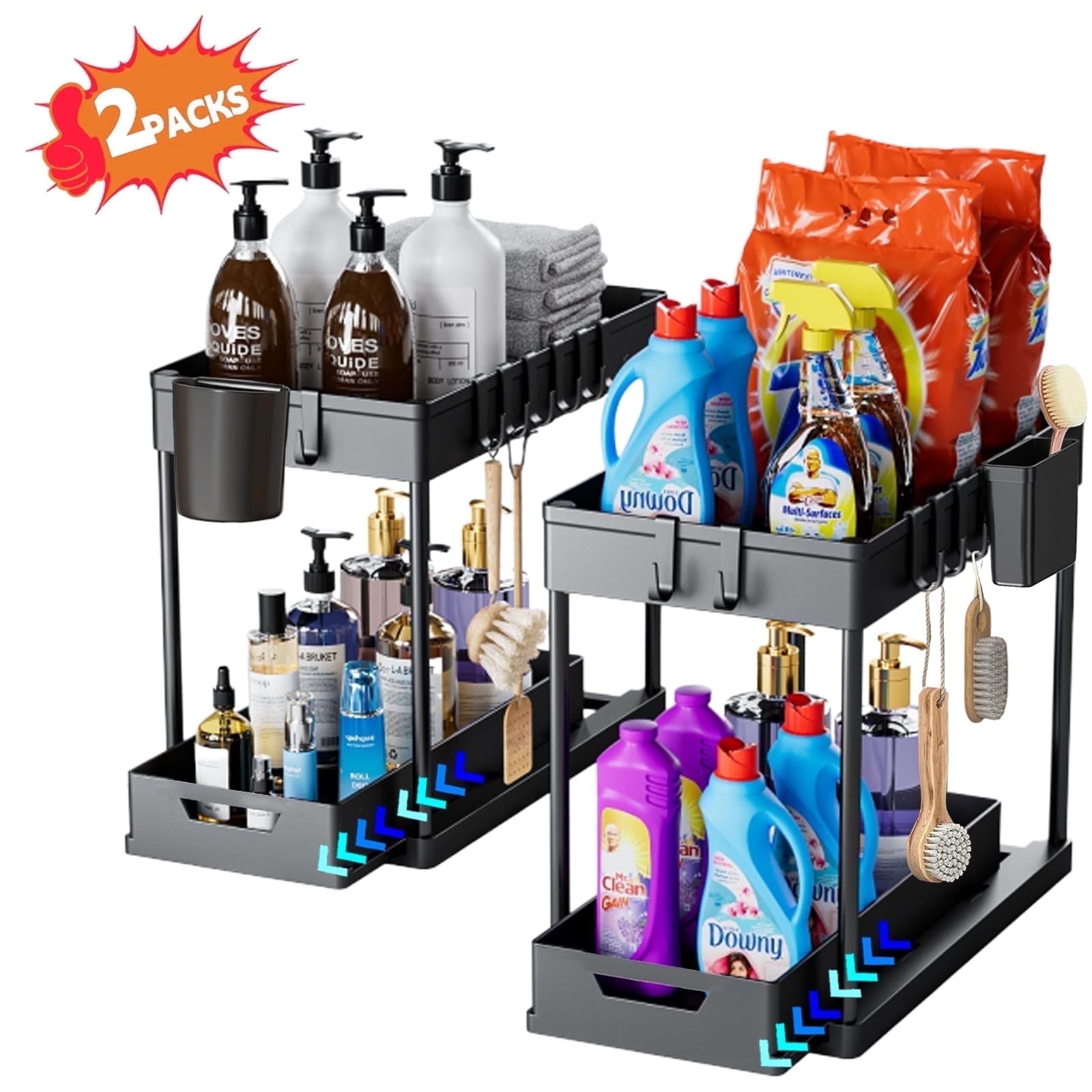 The Home Edit Under Cabinet 2-Tier Storage Tower, 10X14