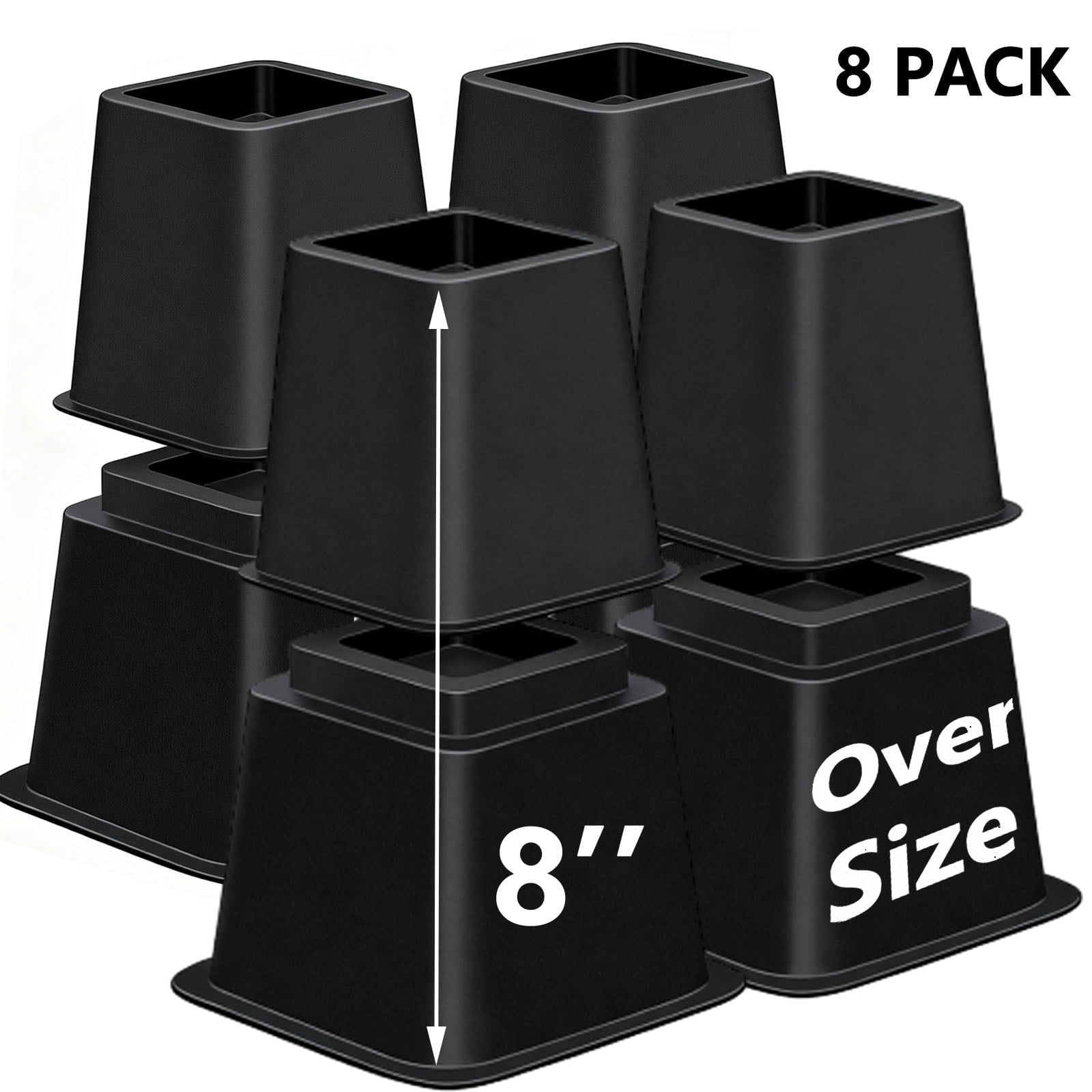 Furniture Riser Stackable Kisportee Adjustable Bed Furniture Risers, 8-Pack Stackable Furniture ...