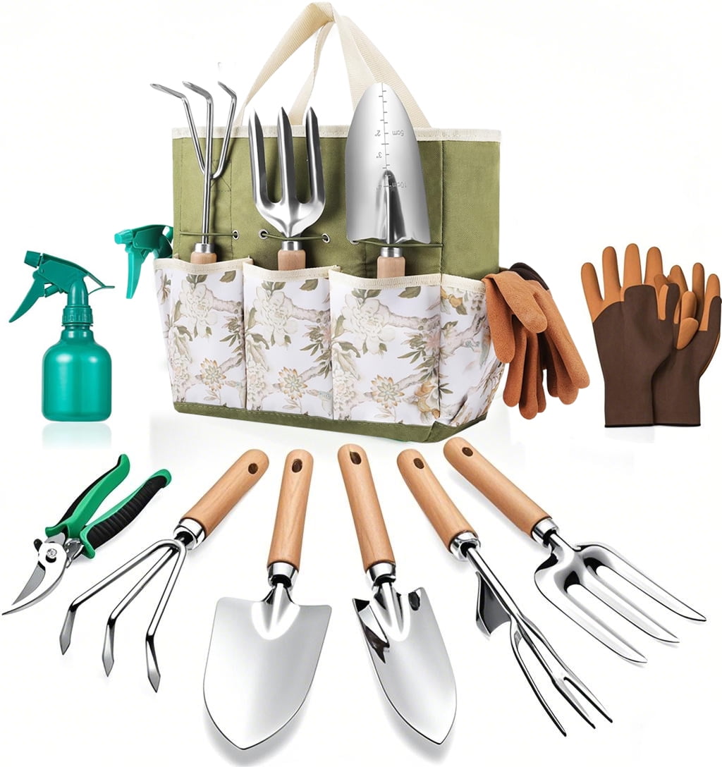 9 Piece Gardening Tool Set for Beginners