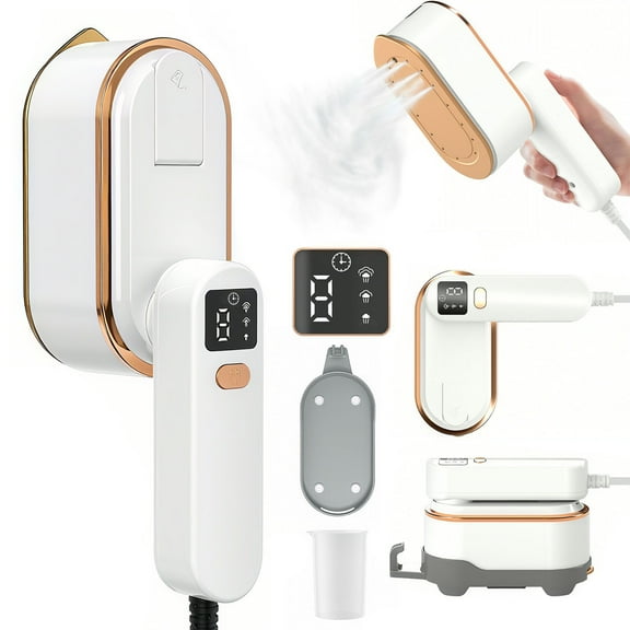 Kisportee Travel Steamer for Clothes, 1300W Portable Handheld 2 in 1 Steam Iron 3 Mode with LCD Displa, Powerful Wrinkle Remover, Garment Steamer for Home, Dorm
