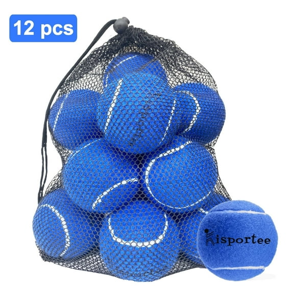 Kisportee Tennis Balls, 12 Pack Training Tennis Ball Practice Balls, Tennis Balls for Dog, Come with Mesh Bag for Transport, Dog Tennis Ball, Good for Beginner Practice Exercise (Blue)