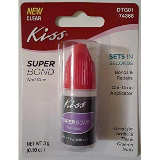 Kiss (1) Bottle Super Bond Nail Glue Clear Sets in Seconds Bonds