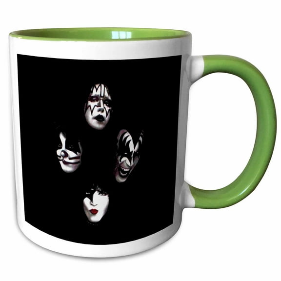 3drose, Kiss, 11oz Two-tone Green Mug
