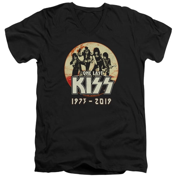 Kiss 1973 2019 S/S Adult V-Neck 30/1 T-Shirt Black