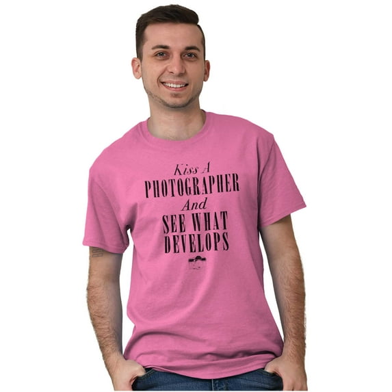 Kiss A Photographer See What Develops Plus Size Crewneck Graphic Tee Shirt Brisco Brands 4X