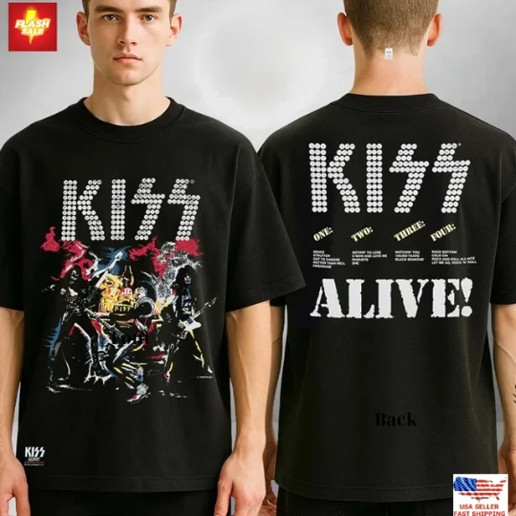 Kiss ALIVE Track List Two Sides Unisex T-Shirt