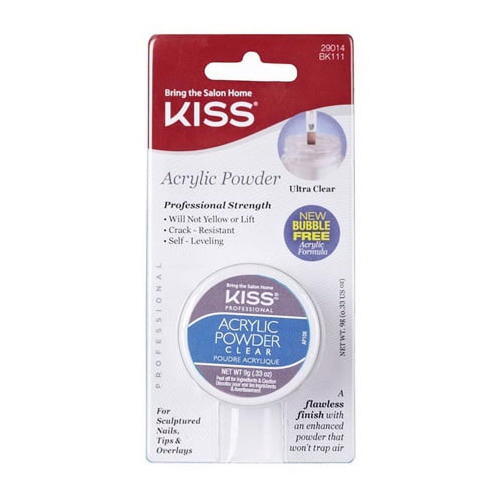 Kiss Acrylic Powder Professional Strength, Ultra Clear, 0.15 Oz, 3 Pack
