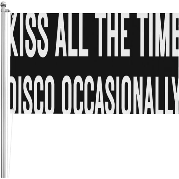 Kiss All The Time Disco Occasionally 3x5 3ply Double Sided Banner Yard Flag