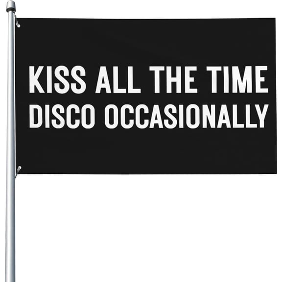 Kiss All The Time Disco Occasionally 3x5 Flag Yard Flag Outdoor Sign