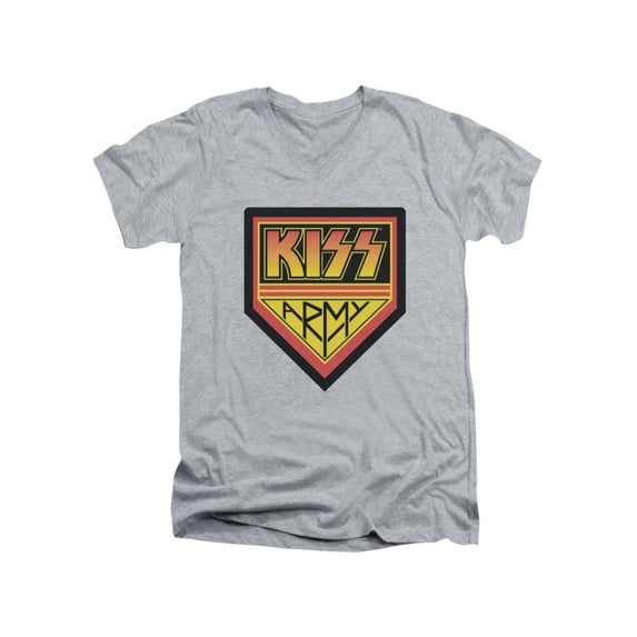 KISS Hard Rock Metal Band Rock N' Roll Music Kiss Army Logo Adult V-Neck T-Shirt