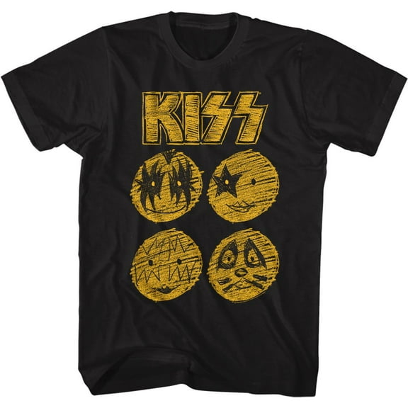 Kiss Band Sketch Black Adult T-Shirt