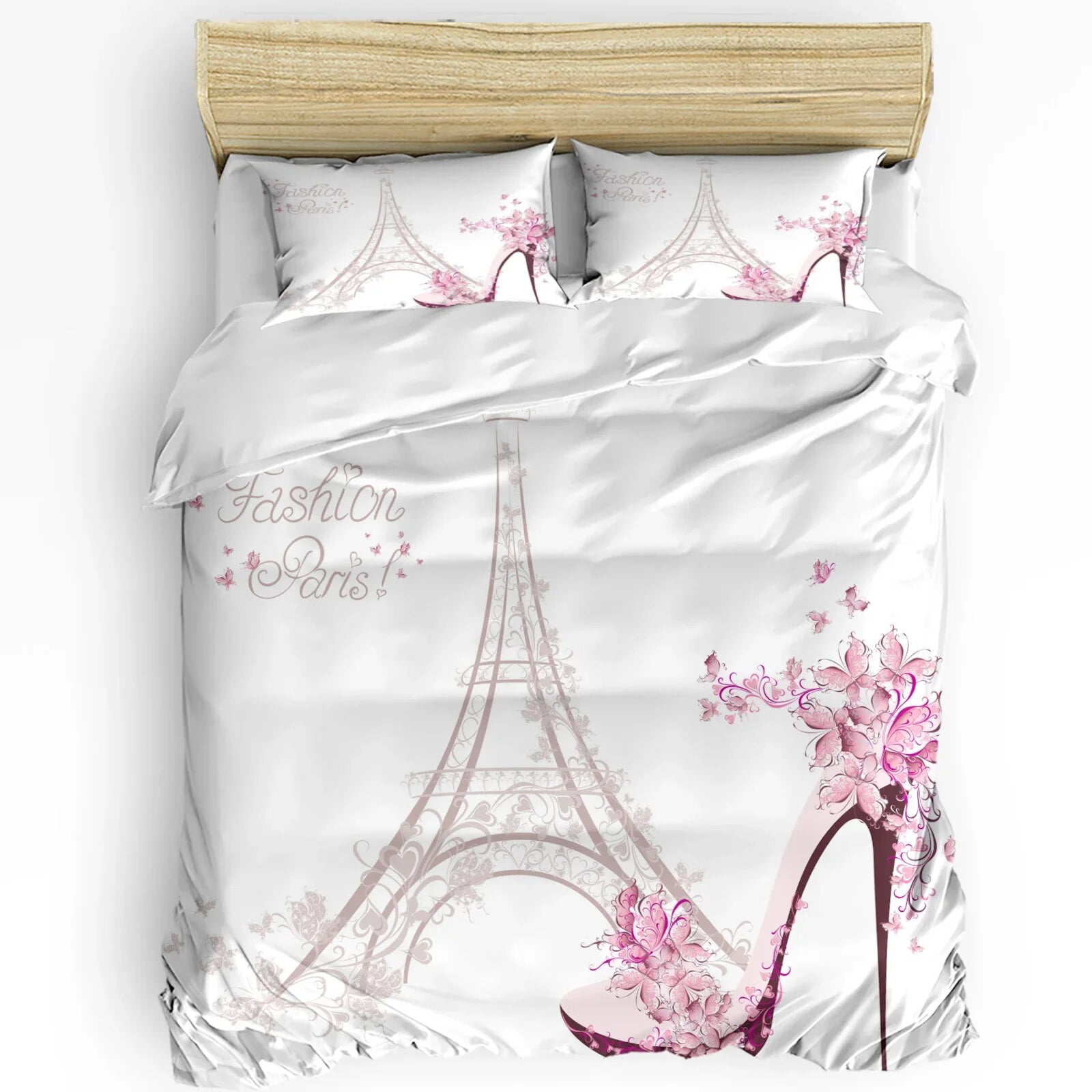 Kiss Bedding Set For Bedroom Bed Home Floral Paris Symbols Landmarks
