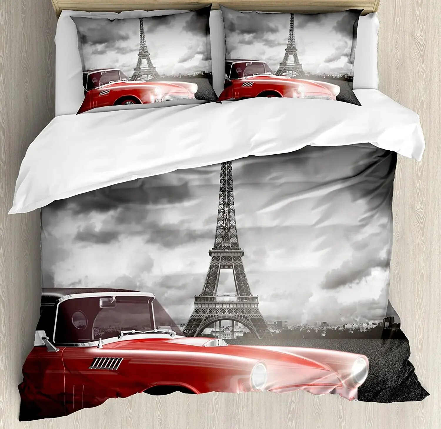 Kiss Bedding Set For Bedroom Bed Home Floral Paris Symbols Landmarks