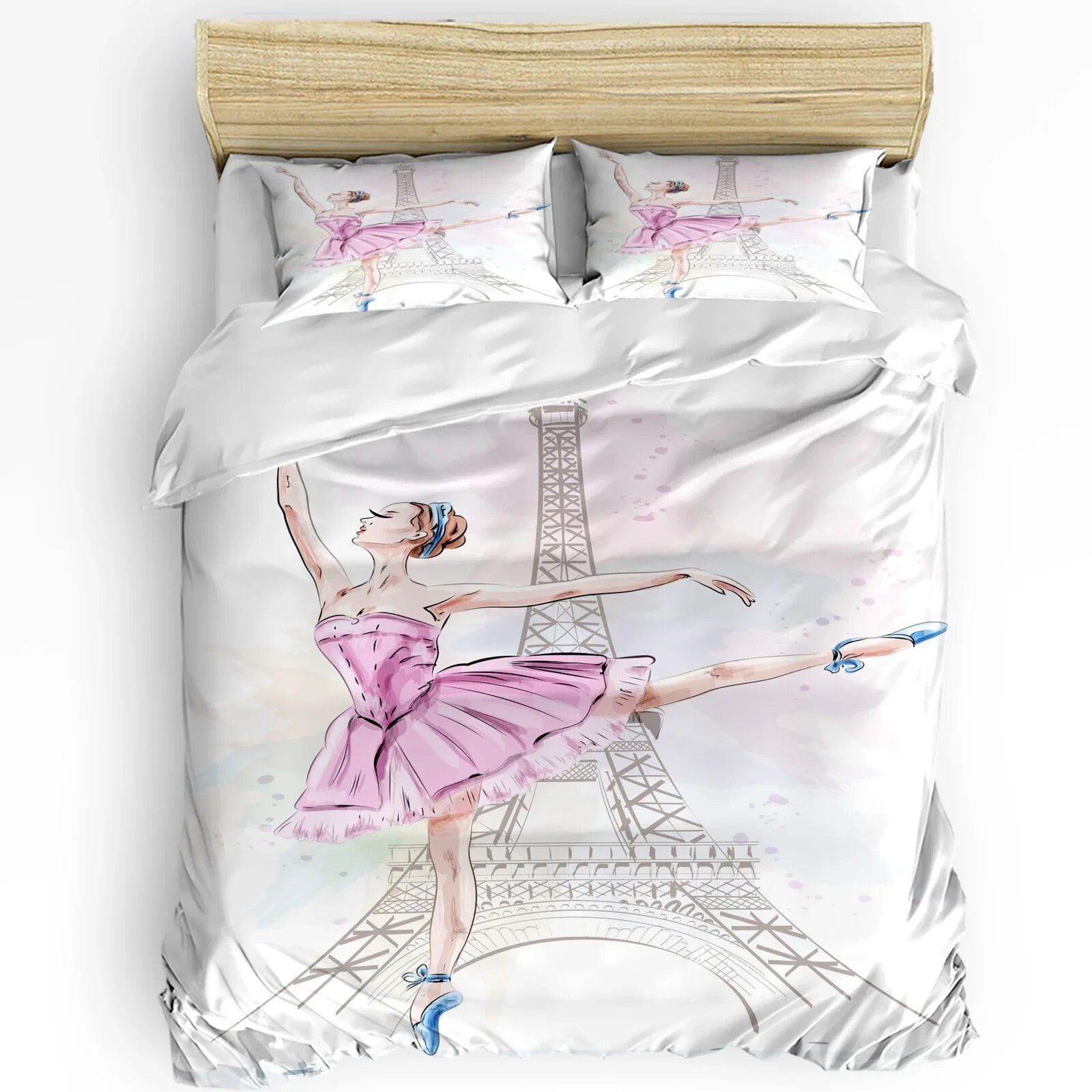 Kiss Bedding Set For Bedroom Bed Home Floral Paris Symbols Landmarks