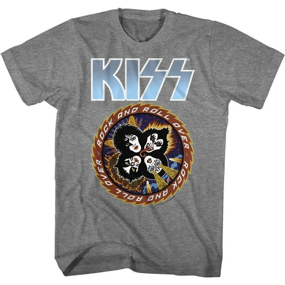 Kiss Bigbluelogo Graphite Heather Adult T-Shirt