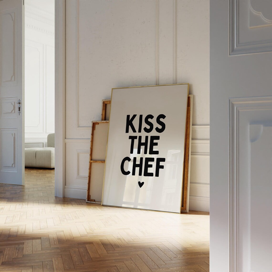 chef was cute aesthetic kitchen print retro wall art... Kiss The Chef Print, Cute Kitchen Wall Art, Kitchen Print, Trendy ...