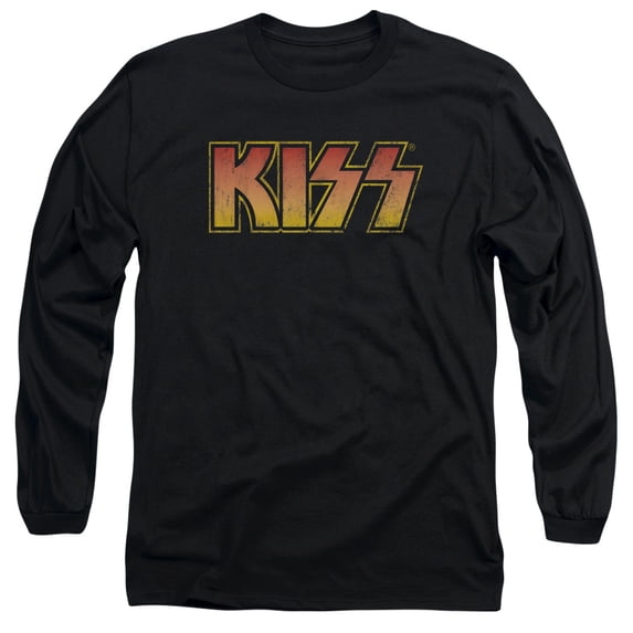 Kiss Classic Long Sleeve Adult 18/1 T-Shirt Black