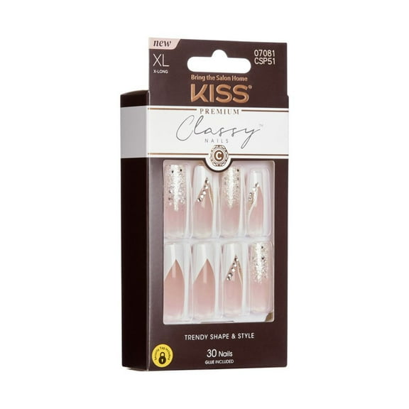 Kiss Classy Premium Nails 30-Count XL-Long Length-CSP51